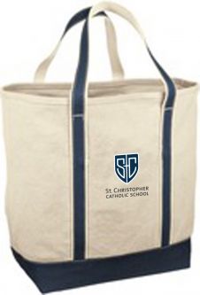 Required for Kindergarten & 1st Grade, Optional for other grades - Heavyweight Canvas Tote, Navy/Nat